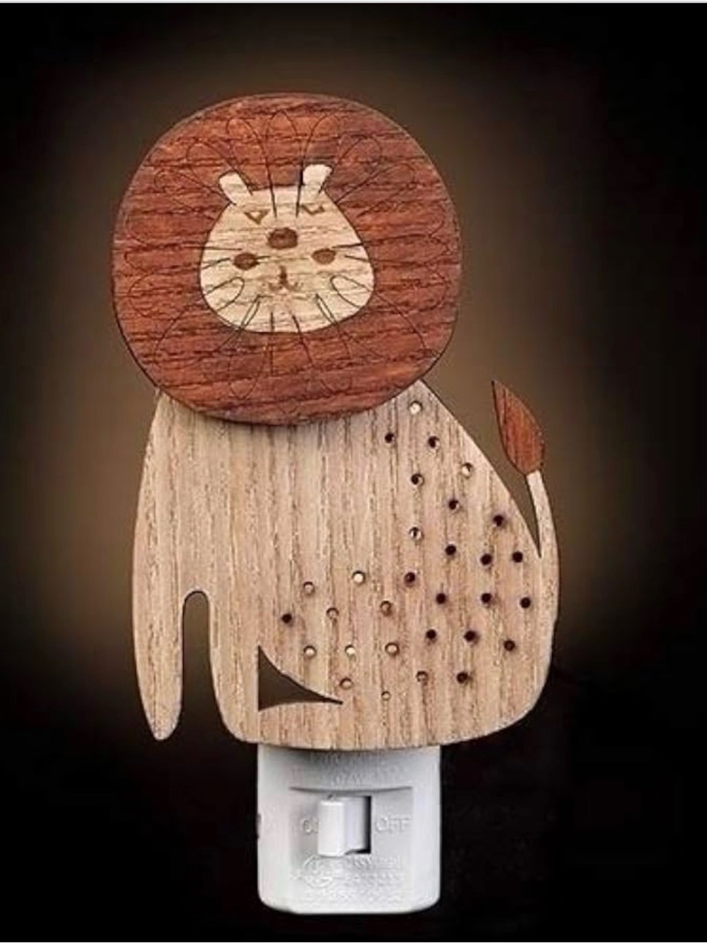 Roman Inc. Woodworks Safari 6in Lion Night Light